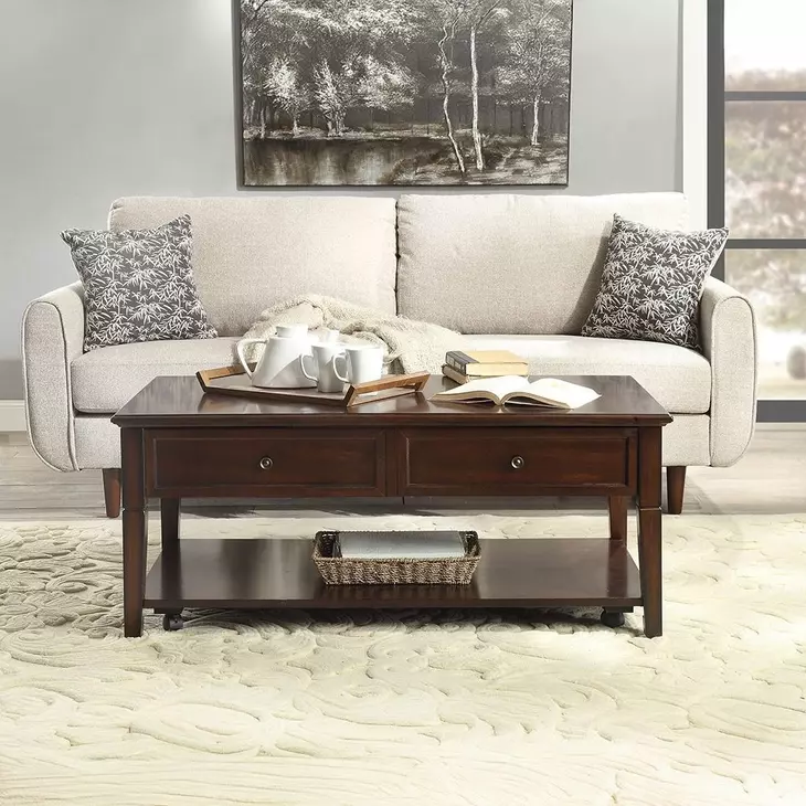 Malachi Walnut Rectangular Lift Top Cocktail Table