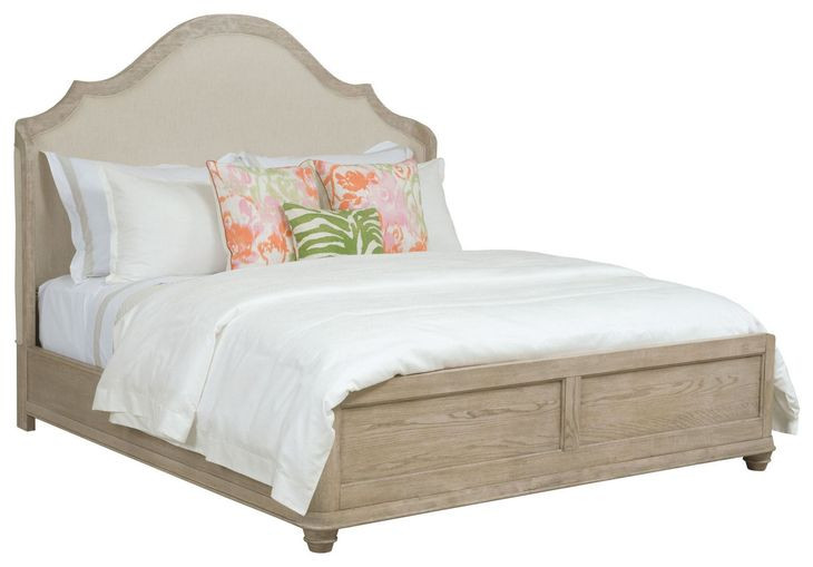 Haven Light Stain and Beige Upholstered Queen Shelter Bed
