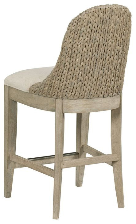 Boca Oyster Upholstered Woven Stool