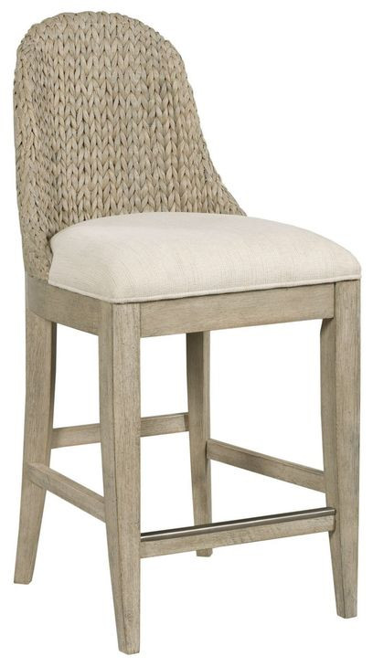 Boca Oyster Upholstered Woven Stool
