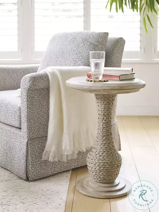 Vista Rustic Brown Acacia Biscane Round End Table