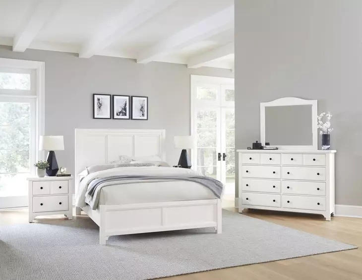 Cool Farmhouse White King Panel Bed