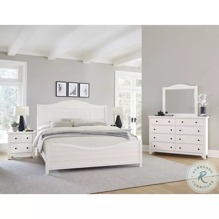 Cool Farmhouse Soft White Queen Sleigh Bed
