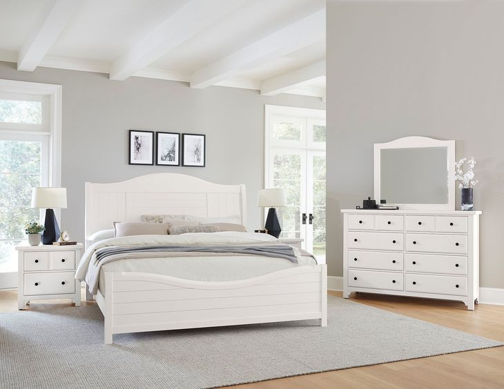 Cool Farmhouse White King Sleigh Bed