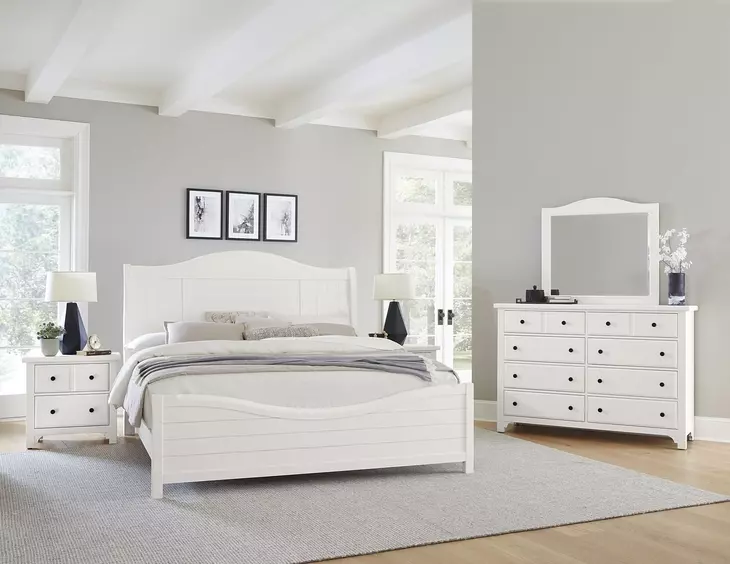 Cool Farmhouse White King Sleigh Bed