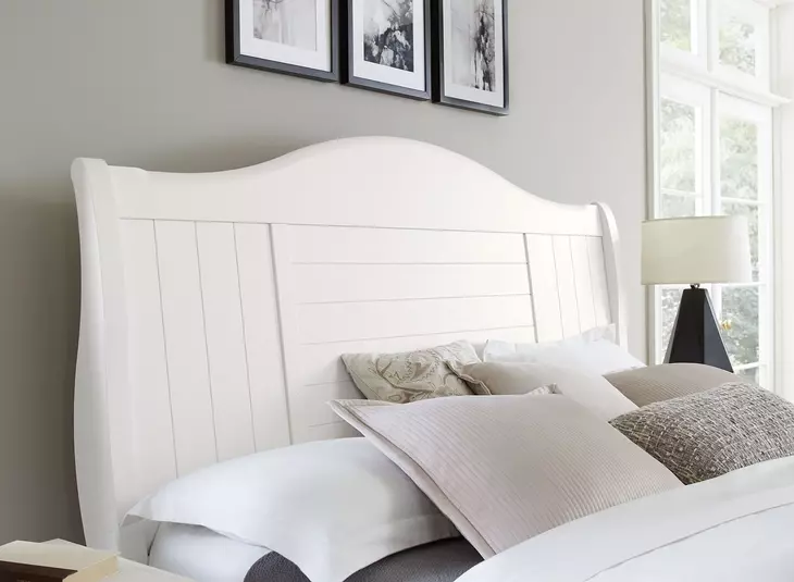 Cool Farmhouse White King Sleigh Bed