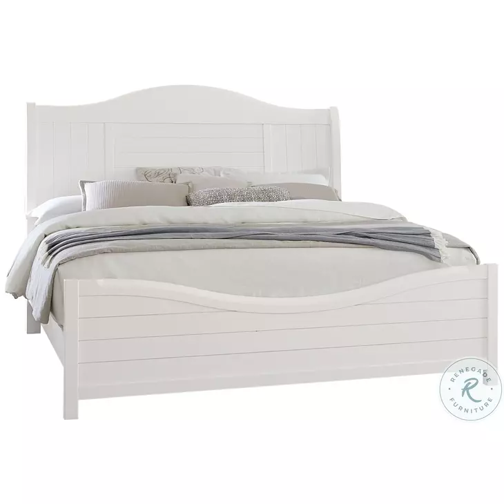 Cool Farmhouse Soft White Queen Sleigh Bed