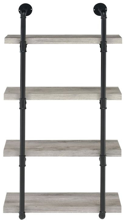 Elmcrest Black And Grey Driftwood 24" Wall Shelf