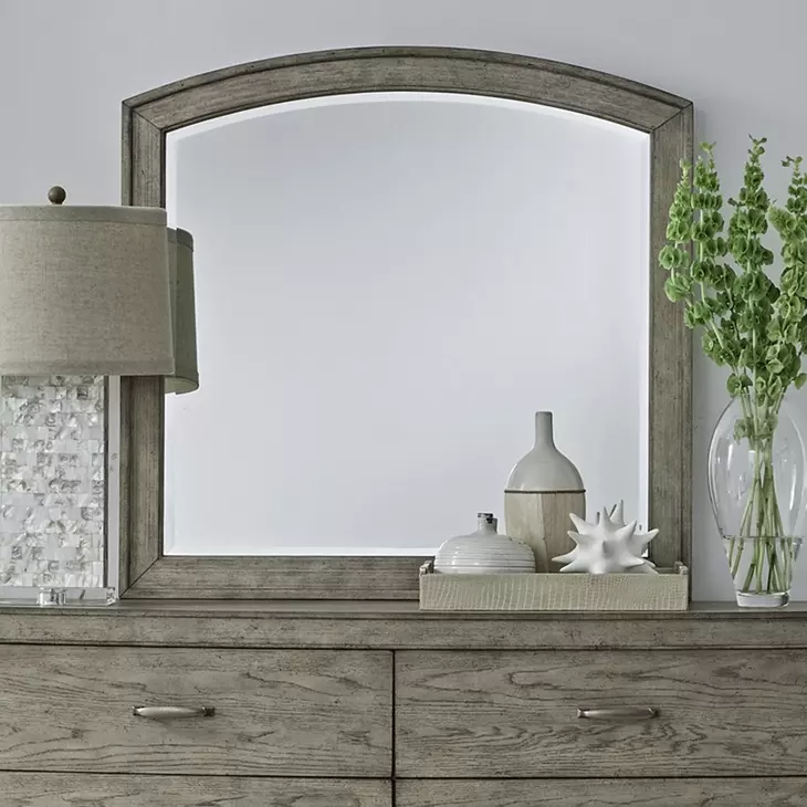 Avalon Burnished Beige Arched Dresser Mirror
