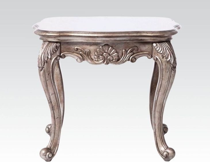 Chantelle Antique Platinum Rectangular End Table