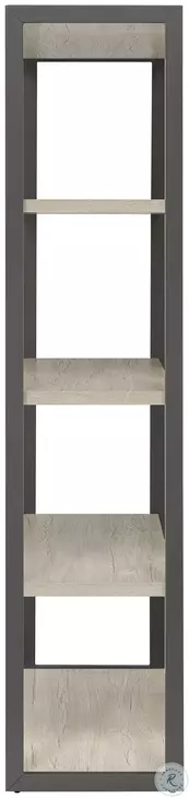 Loomis Whitewashed Grey And Gunmetal 4 Drawer Rectangular Home Office Set