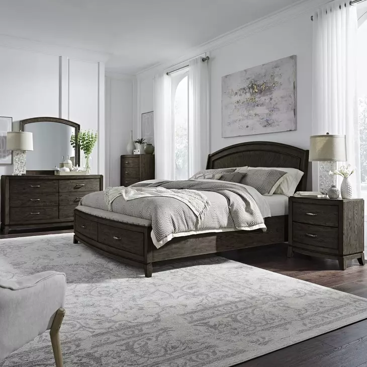 Avalon Coffee Bean Storage Panel Bedroom Set