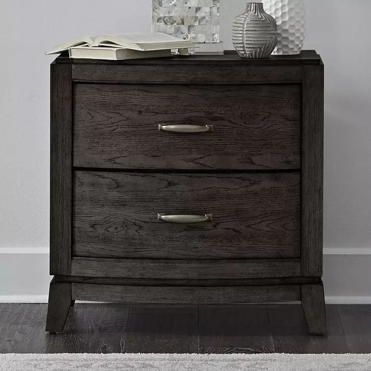 Avalon Coffee Bean 2 Drawer Nightstand with USB Charging