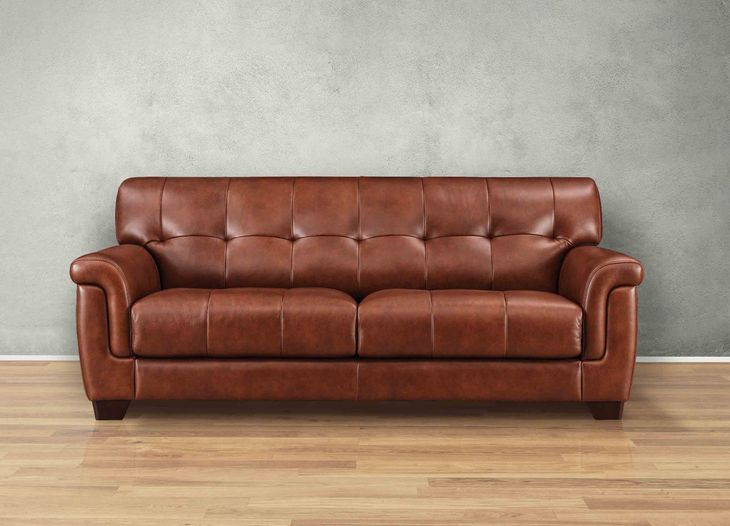 Langford Brandy Leather 84" Sofa