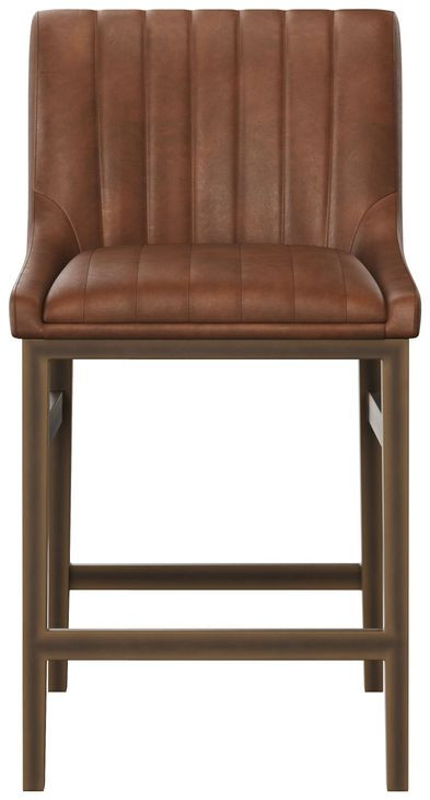 Ellsworth Bravo Cognac Upholstered Counter Height Stool