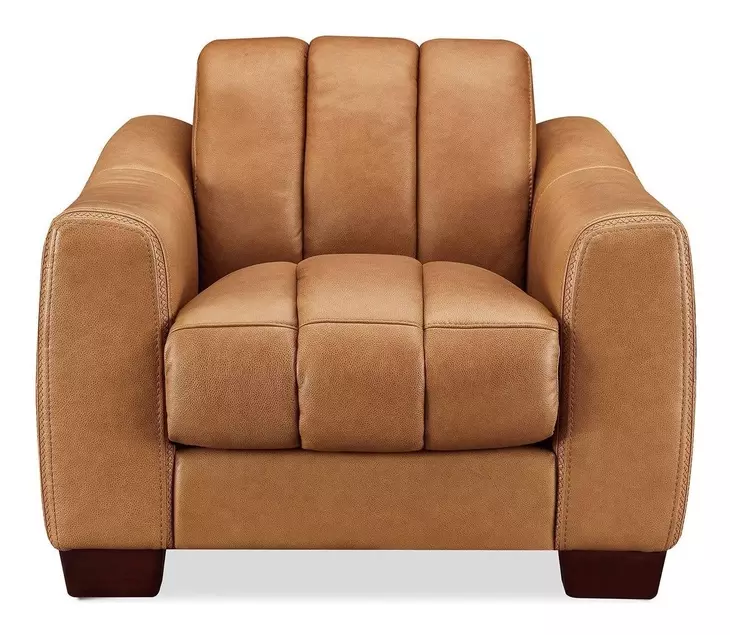 Baylor Cinnamon Leather Upholstered Lounge Chair