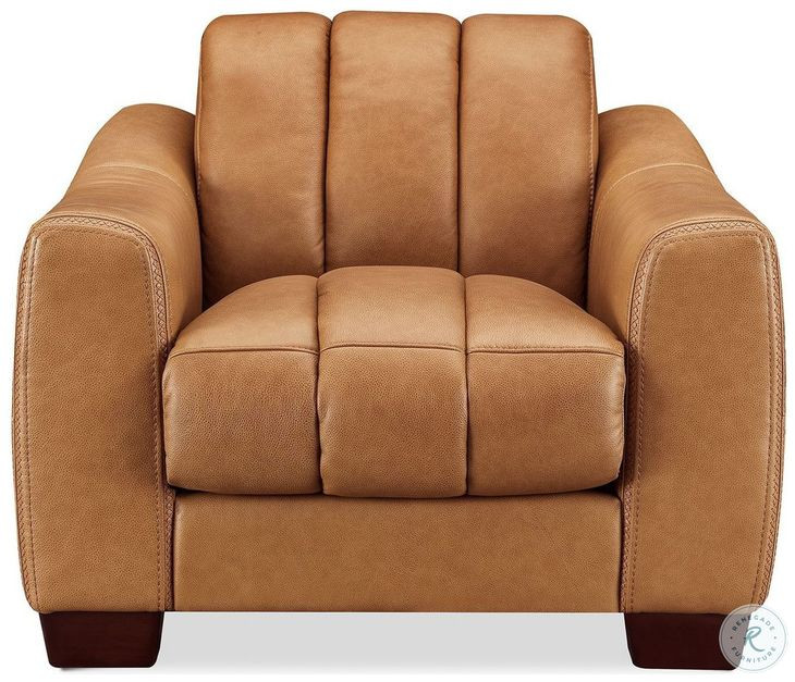 Baylor Cinnamon Brown Leather Upholstered Lounge Chair