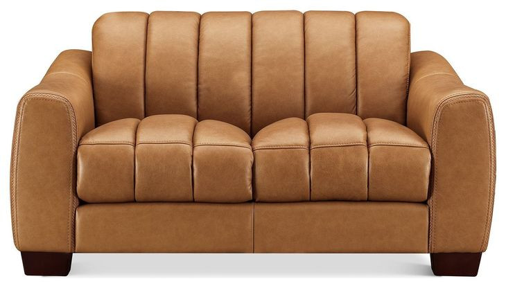 Baylor Cinnamon Brown Leather 64" Loveseat