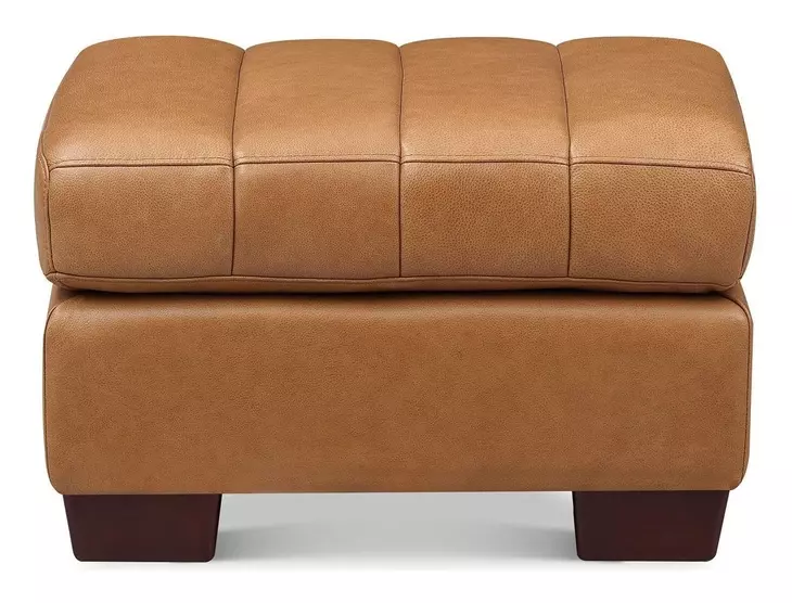 Baylor Cinnamon Leather Upholstered Rectangular Ottoman