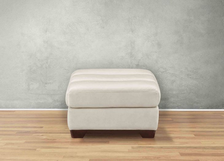 Montell Natural Leather Upholstered Rectangular Ottoman