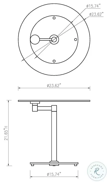 8090 Clear Glass And Chrome Motion Lamp Table