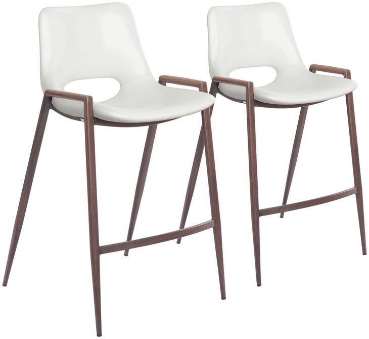 Desi White Counter Height Stool Set Of 2