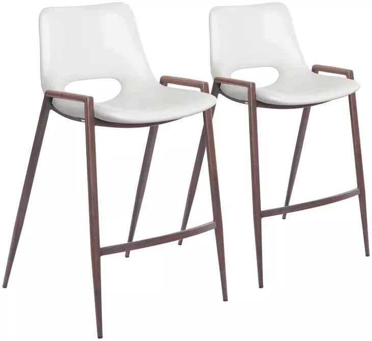 Desi White Counter Height Stool Set Of 2