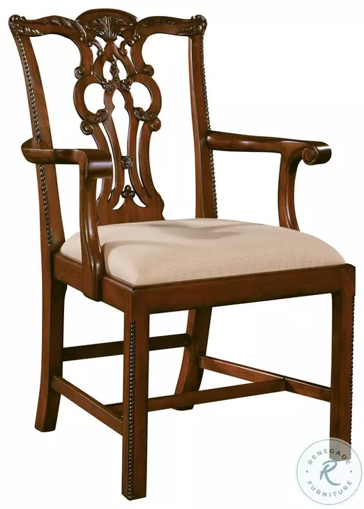 Massachusetts Woven Caramel Fabric Arm Chair