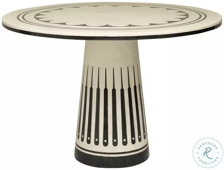 Stoneham Honed White Agate And Black Center Table