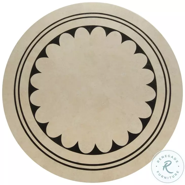 Stoneham Honed White Agate And Black Center Table