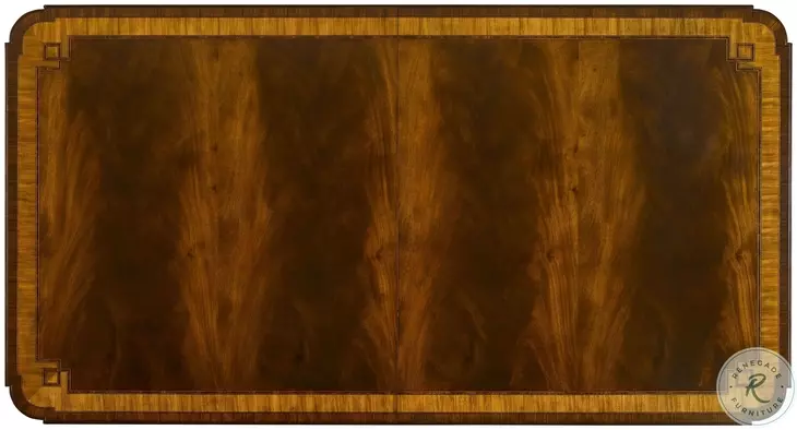 Greek Key Crotch Mahogany Extendable Dining Table