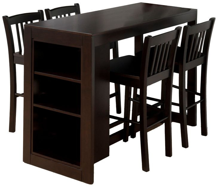 Tribeca Merlot 5 Piece Counter Height Dining Set with Storage