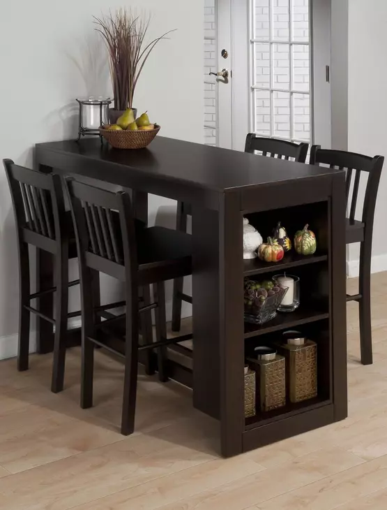 Tribeca Merlot 5 Piece Counter Height Dining Set with Storage
