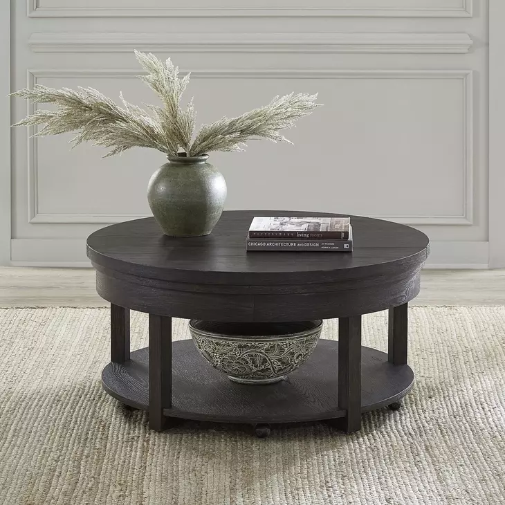 Weston Peppercorn Round Lift Top Cocktail Table