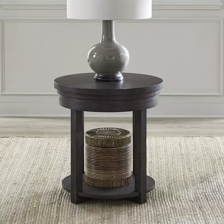 Weston Peppercorn Round End Table