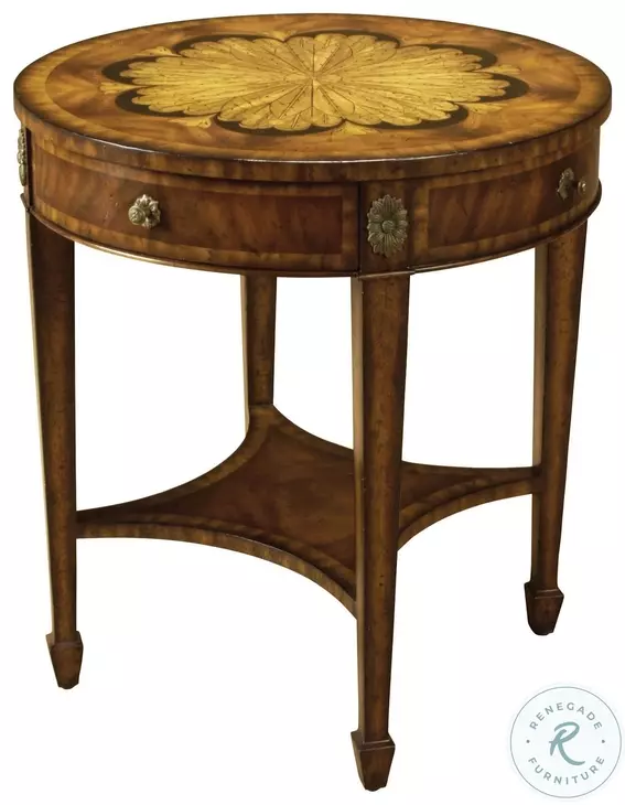 Floral Aged Regency Occasional Table