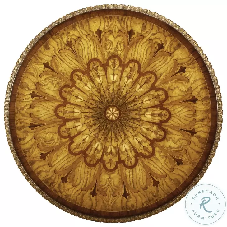 Gadroon Aged Regency Mahogany Center Table