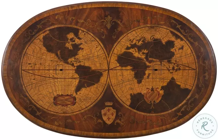 Map Aged Regency Partner'S Oval Desk