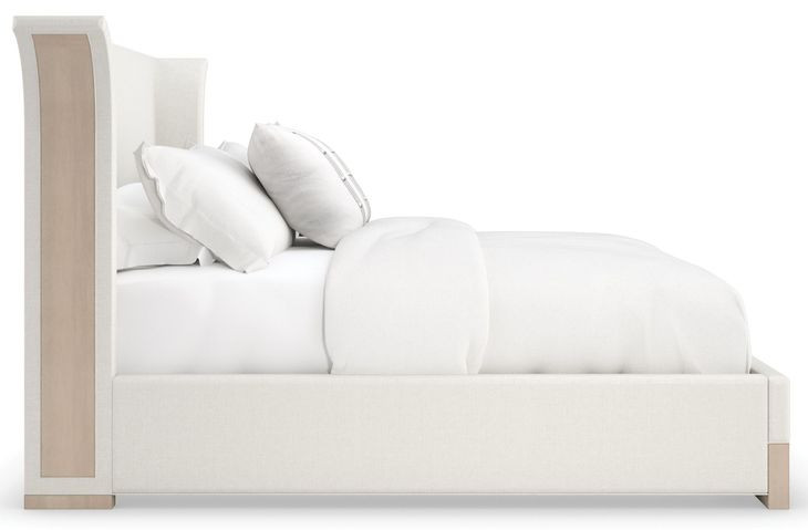 Beauty Sleep Woodland Gray Queen Upholstered Panel Bed