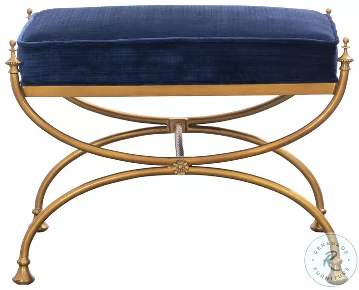 Royal Royal Blue Velvet Bench