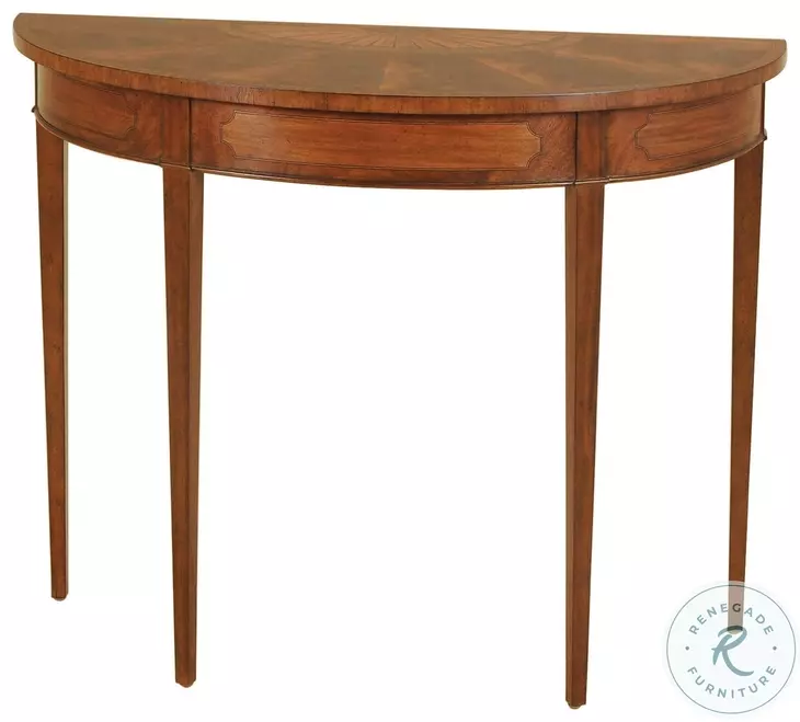 Hepplewhite Irish Mahogany Demilune Console Table
