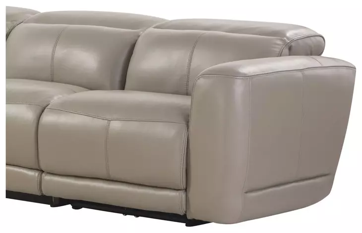 Ridgeway Gray Shark Skin Leather 6 Piece Power Reclining Sectional