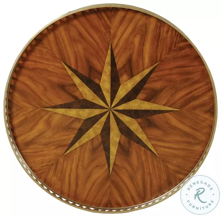 Compass Antique Brass And Black Occasional Table