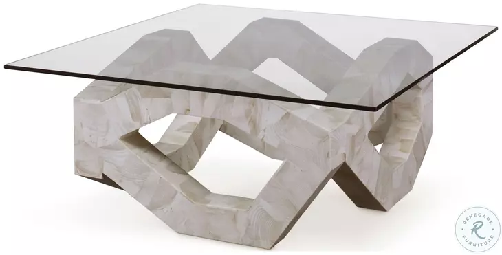 Clamstone Glass And Polished Clamstone Cocktail Table