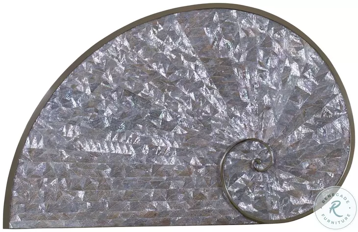 Closs Inlaid Abalone Shell And Polished Brass Cocktail Table