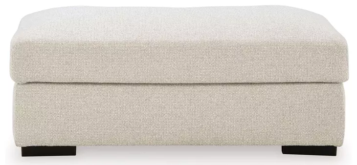 Evanley Linen Upholstered Rectangular Ottoman