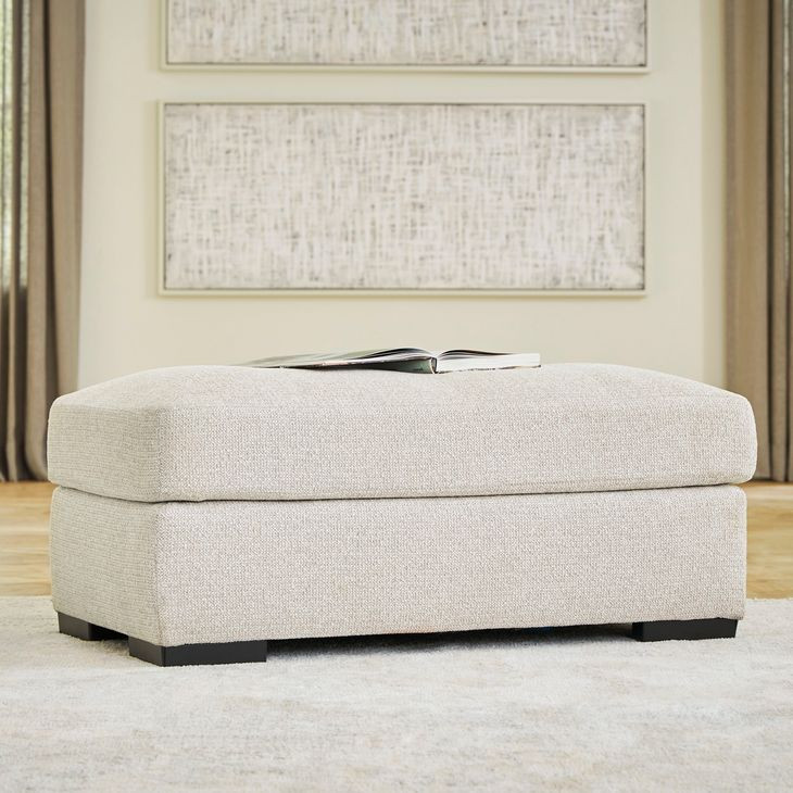 Cloverview Linen Upholstered Rectangular Ottoman