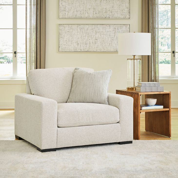 Cloverview Linen Upholstered Chair and A Half with Pillow