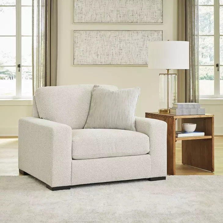 Evanley Linen Upholstered Chair and A Half with Pillow
