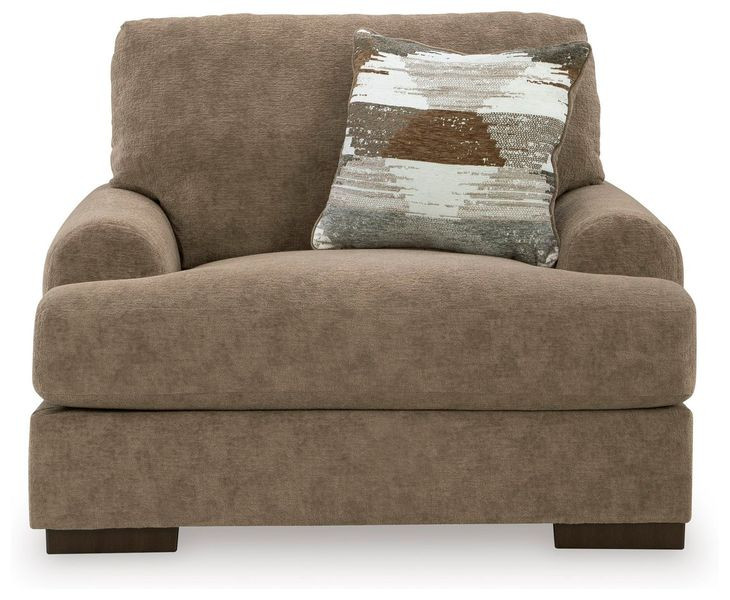 Meadowleaf Pecan Upholstered Chair and A Half with Pillow